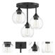Glenda LED 14 inch Flat Black Semi Flush Ceiling Light