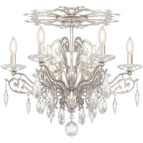 Filigrae 6 Light Antique Silver Semi-Flush Mount Ceiling Light