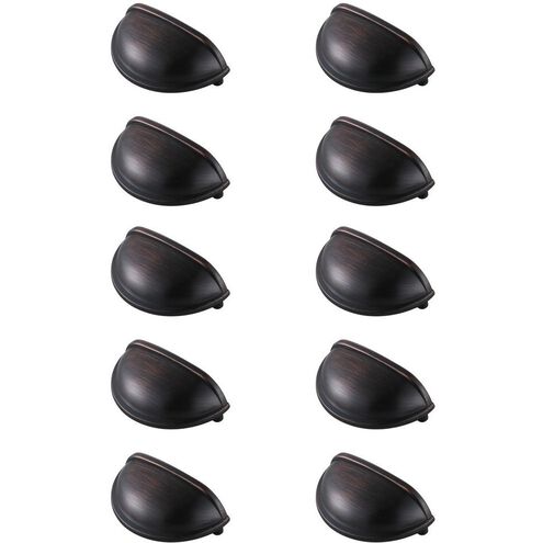 Atticus Oil-Rubbed Bronze Hardware Drawer Pull, Set of 10
