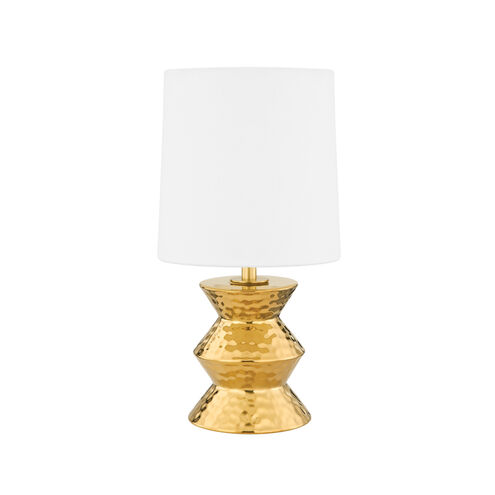 Zoe 17 inch 60.00 watt Aged Brass/Ceramic Gold Table Lamp Portable Light