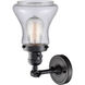 Franklin Restoration Bellmont 1 Light 7 inch Matte Black Sconce Wall Light in Seedy Glass, Franklin Restoration