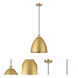 Ballston Dome 1 Light 12 inch Satin Gold Mini Pendant Ceiling Light