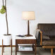 Taper 29 inch 23 watt Dark Walnut Wood and Weathered Brass Table Lamp Portable Light