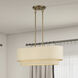Bellingham 3 Light 30 inch Antique Gold Leaf Linear Chandelier Ceiling Light, Medium