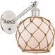 Ballston Farmhouse Rope 1 Light 8 inch Brushed Satin Nickel Sconce Wall Light