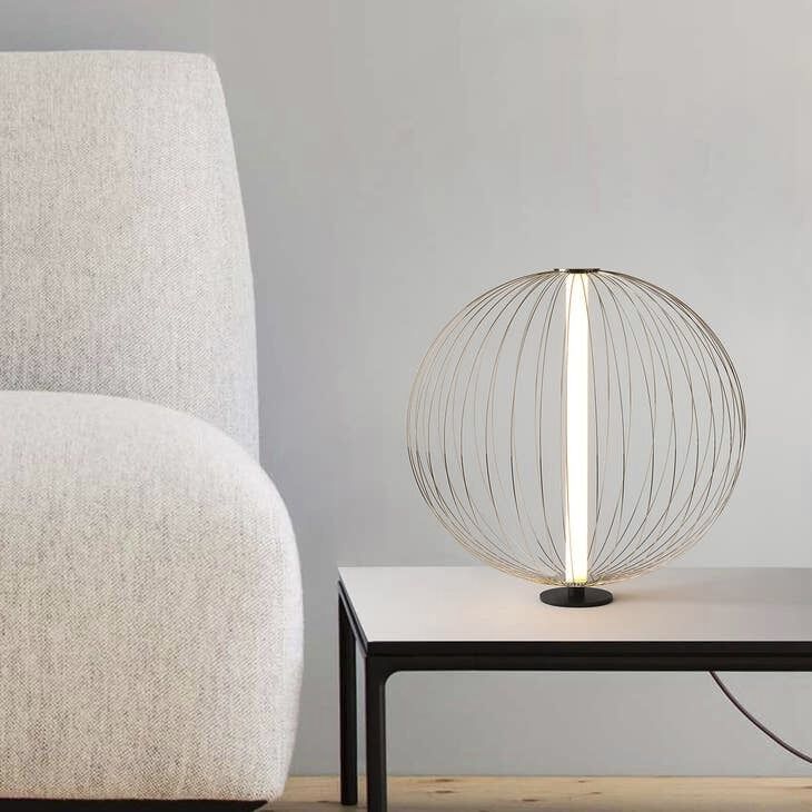 Nova of California 1011587SN Spokes 21 inch Satin Nickel and Matte Black Desk Lamp Portable Light