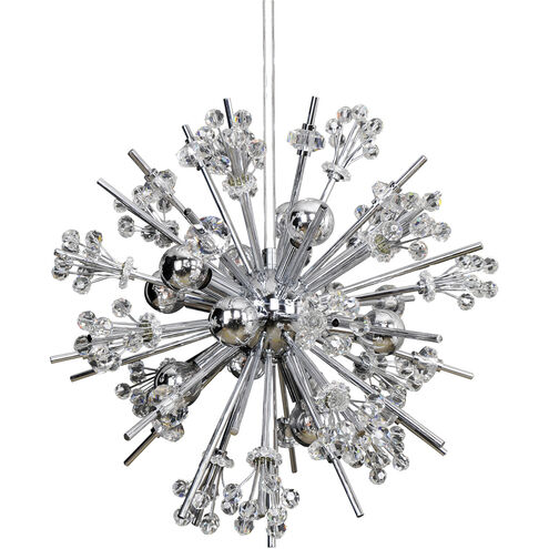 Constellation 10 Light 19 inch Chrome Pendant Ceiling Light in Firenze Clear