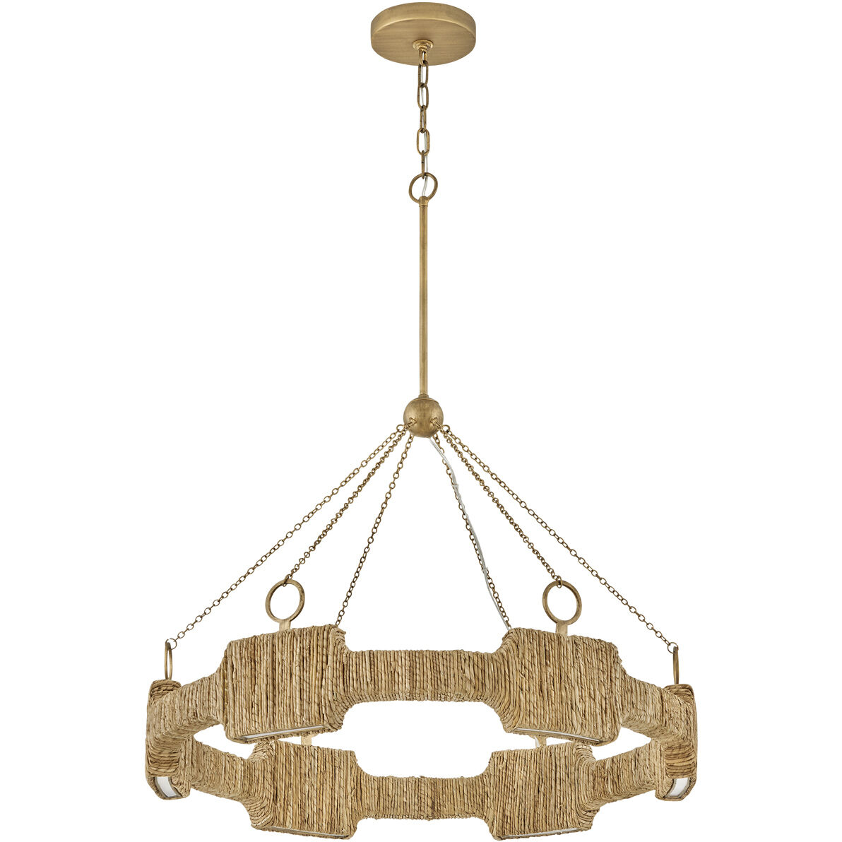 Raffi LED 30 inch Burnished Gold Chandelier Ceiling Light, Single Tier