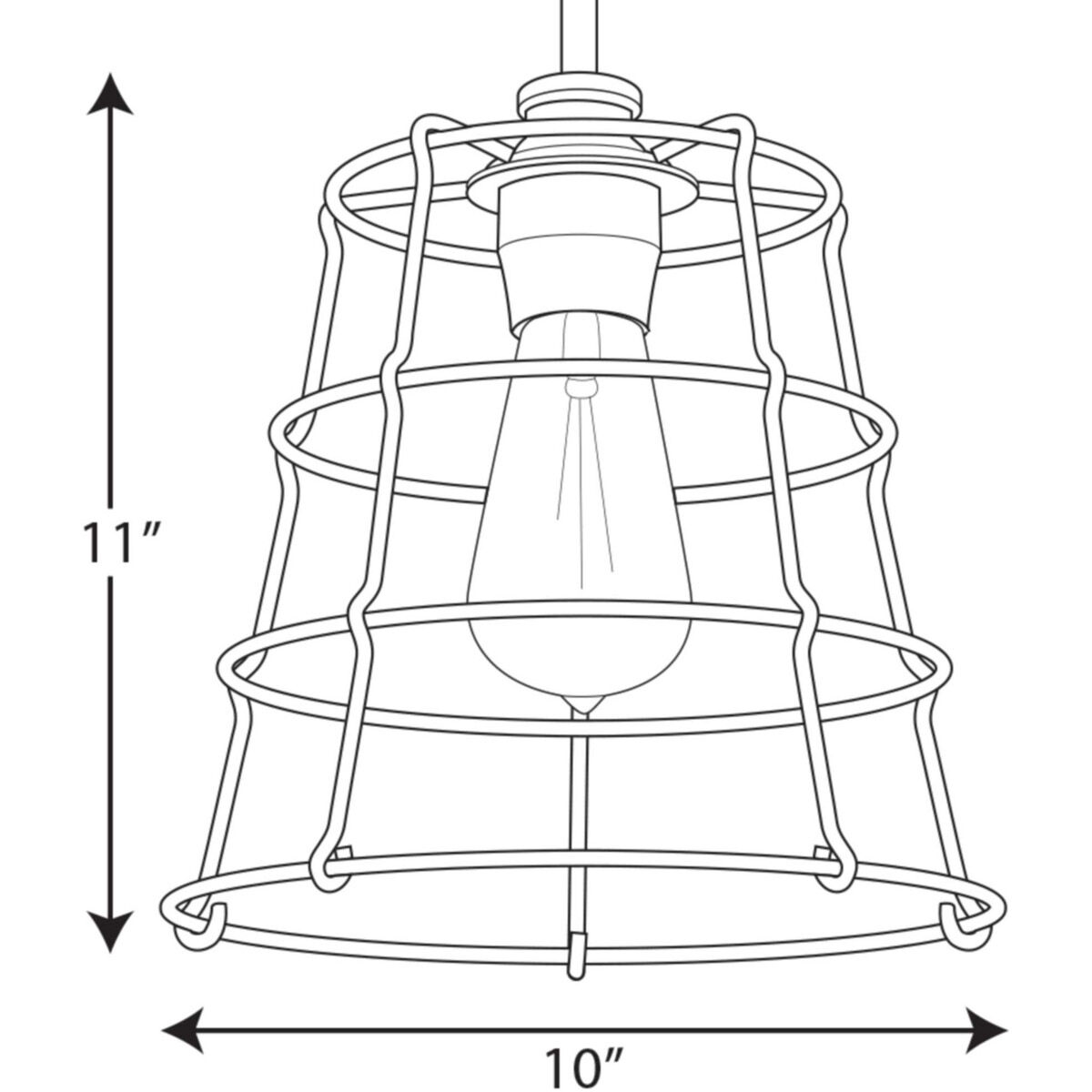 Chambers 1 Light 10 inch Galvanized Mini-Pendant Ceiling Light