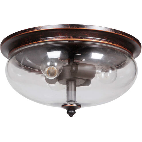 Stafford 3 Light 15 inch Aged Bronze/Textured Black Flushmount Ceiling Light