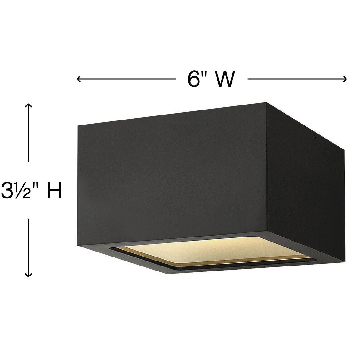 Kube LED 6 inch Satin Black Outdoor Flush Mount