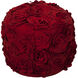 Felted Floral 14 inch Red Pouf, Cylinder