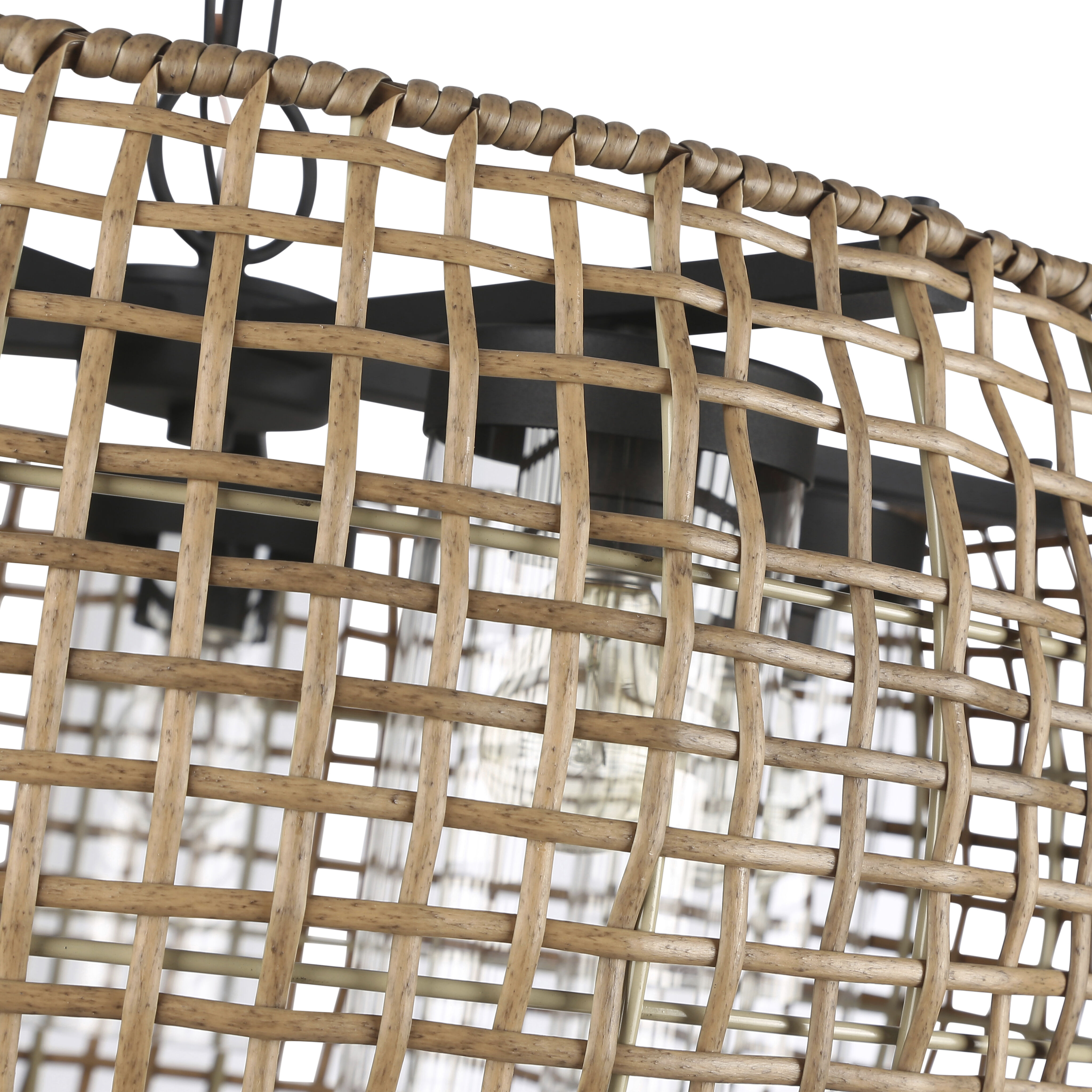 Piper 5 Light 27.5 inch Natural Black Outdoor Pendant