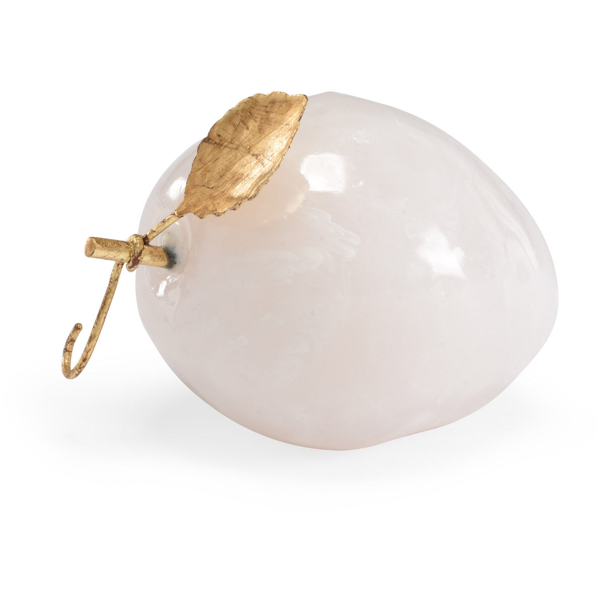 Bradshaw Orrell White Marble/Antique Gold Leaf Pear Accent