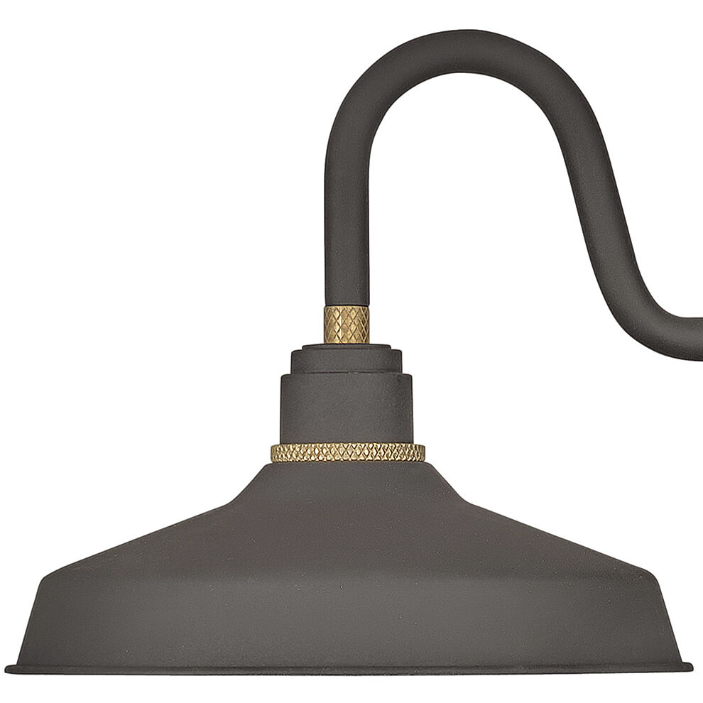 Foundry Classic Outdoor Barn Light in Museum Bronze, Gooseneck