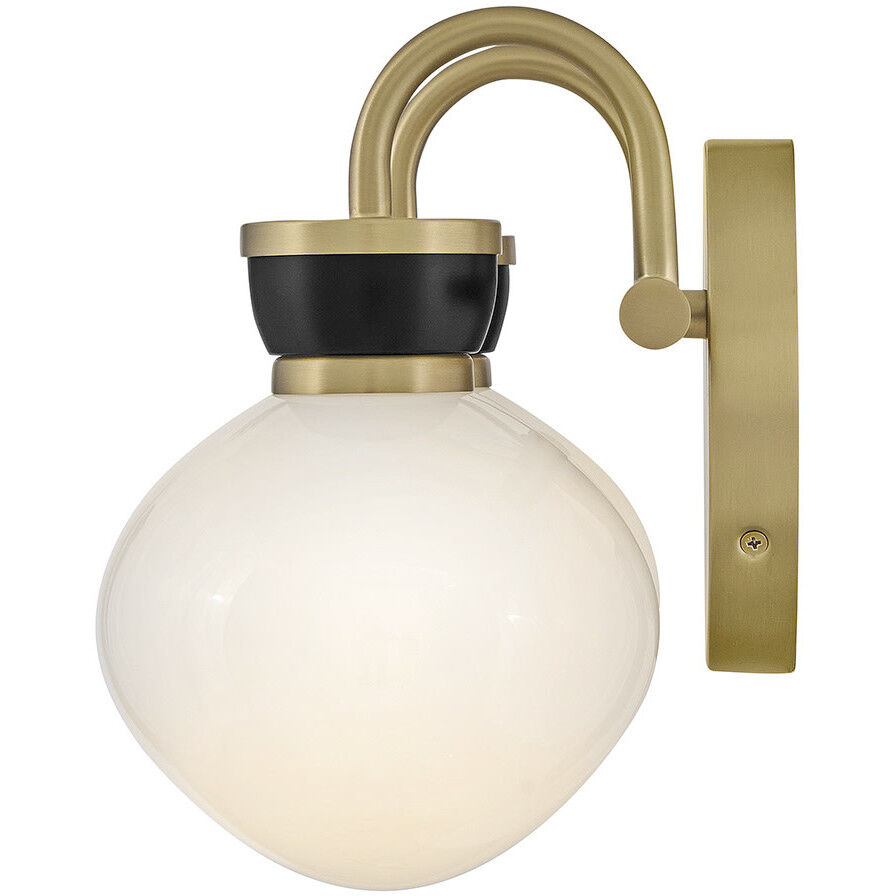 Lucy 2 Light 15.5 inch Lacquered Brass with Black Bath Light Wall Light