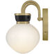 Lucy 2 Light 15.5 inch Lacquered Brass with Black Bath Light Wall Light