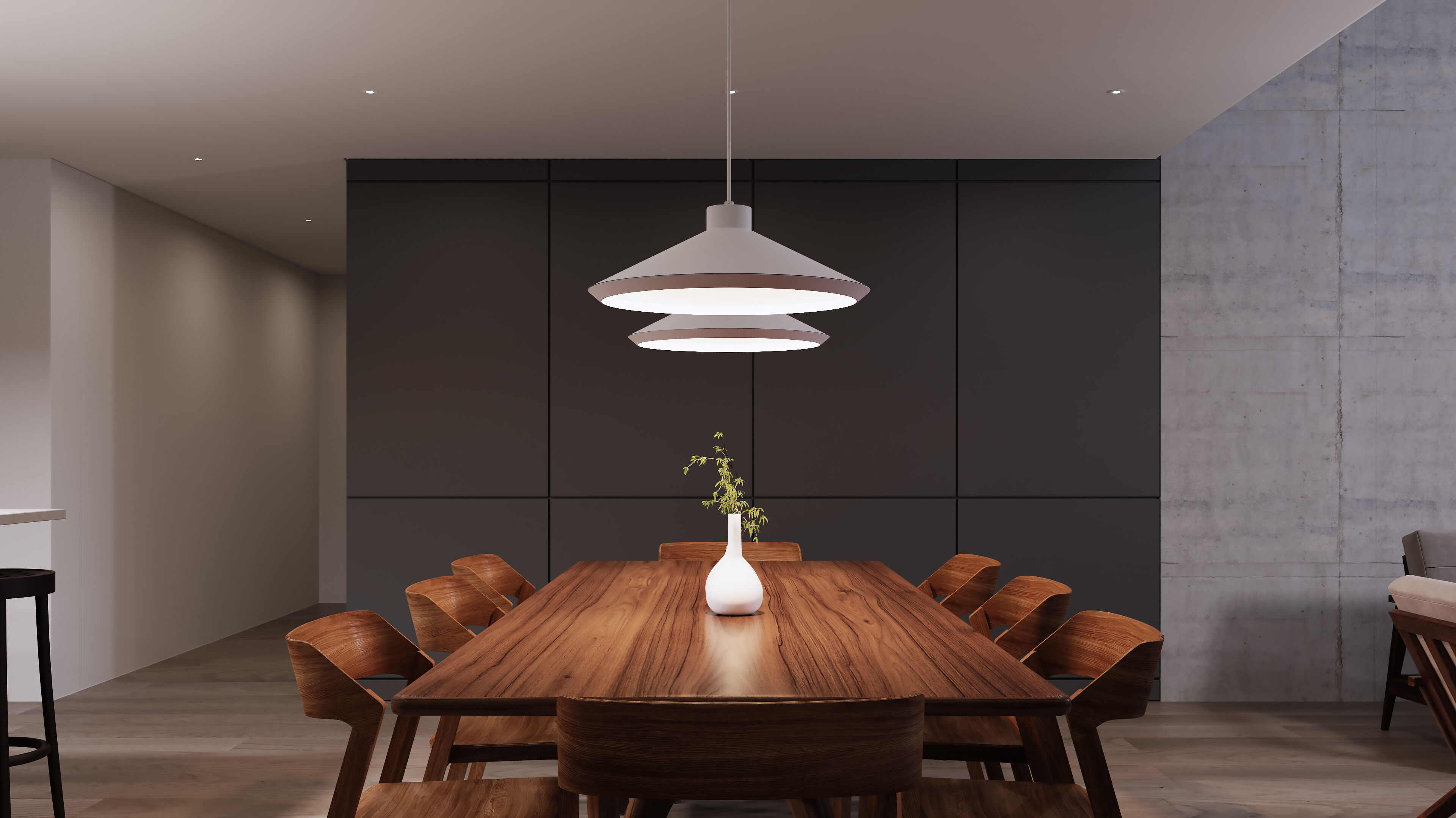 Koma LED 22 inch Satin White Pendant Ceiling Light in GU24