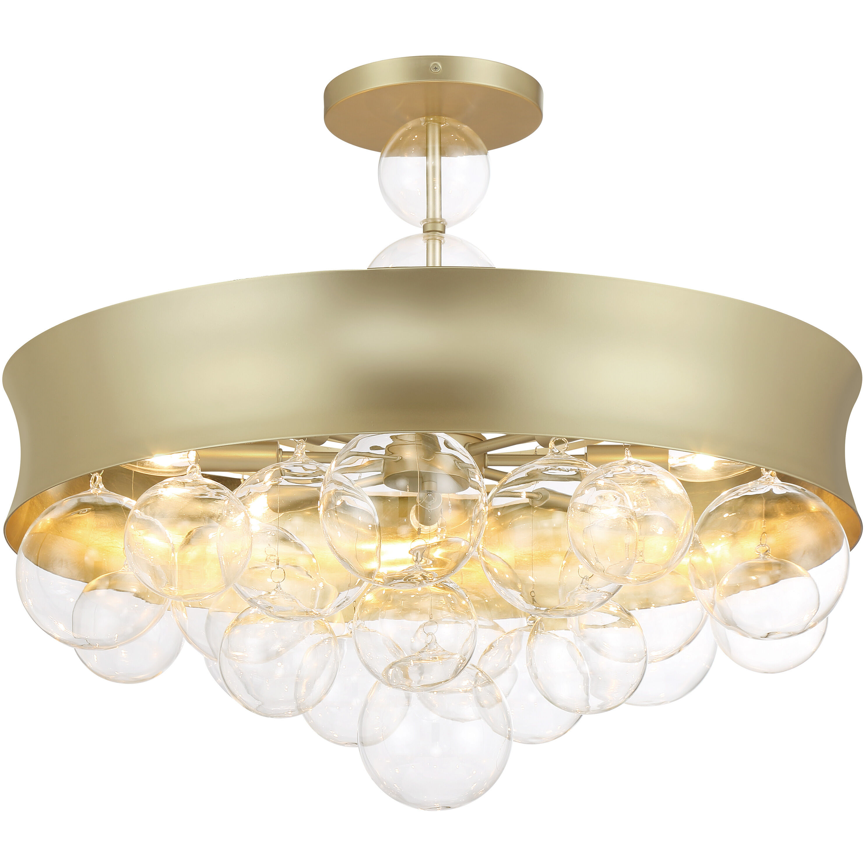 Verdi Square 8 Light 26 inch Soft Gold With Gold Leaf Convertible Pendant Ceiling Light