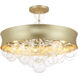 Verdi Square 8 Light 26 inch Soft Gold With Gold Leaf Convertible Pendant Ceiling Light
