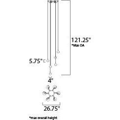 Spot LED 26.75 inch Polished Chrome Multi-Light Pendant Ceiling Light