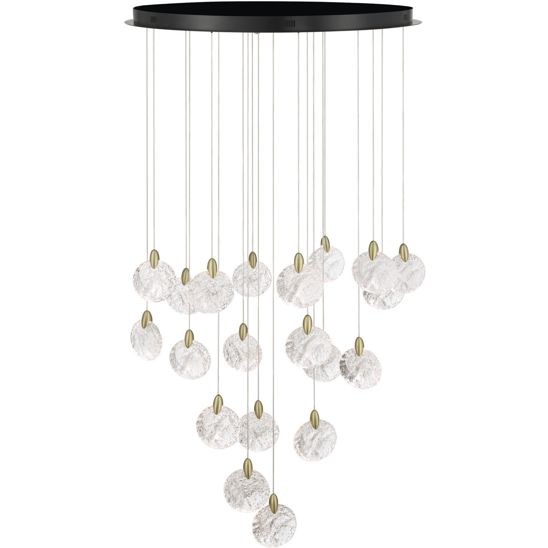 Snowflake LED 31.5 inch Matte Black and Satin Brass Chandelier Ceiling Light
