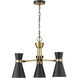 Soriano 3 Light 23.5 inch Matte Black and Heritage Brass Chandelier Ceiling Light