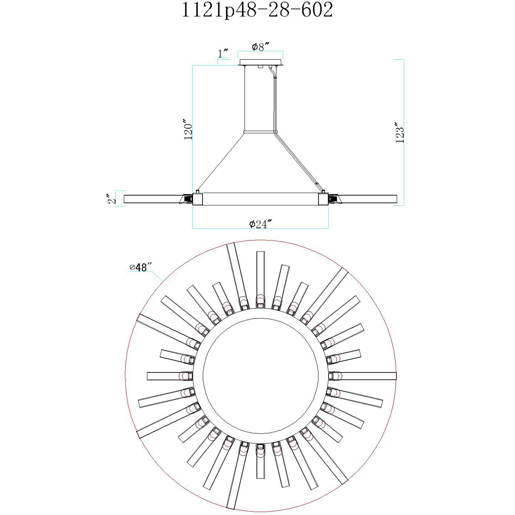 Collar LED 48 inch Satin Gold Chandelier Ceiling Light
