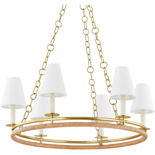 Swanton 6 Light 31 inch Aged Brass Chandelier Ceiling Light