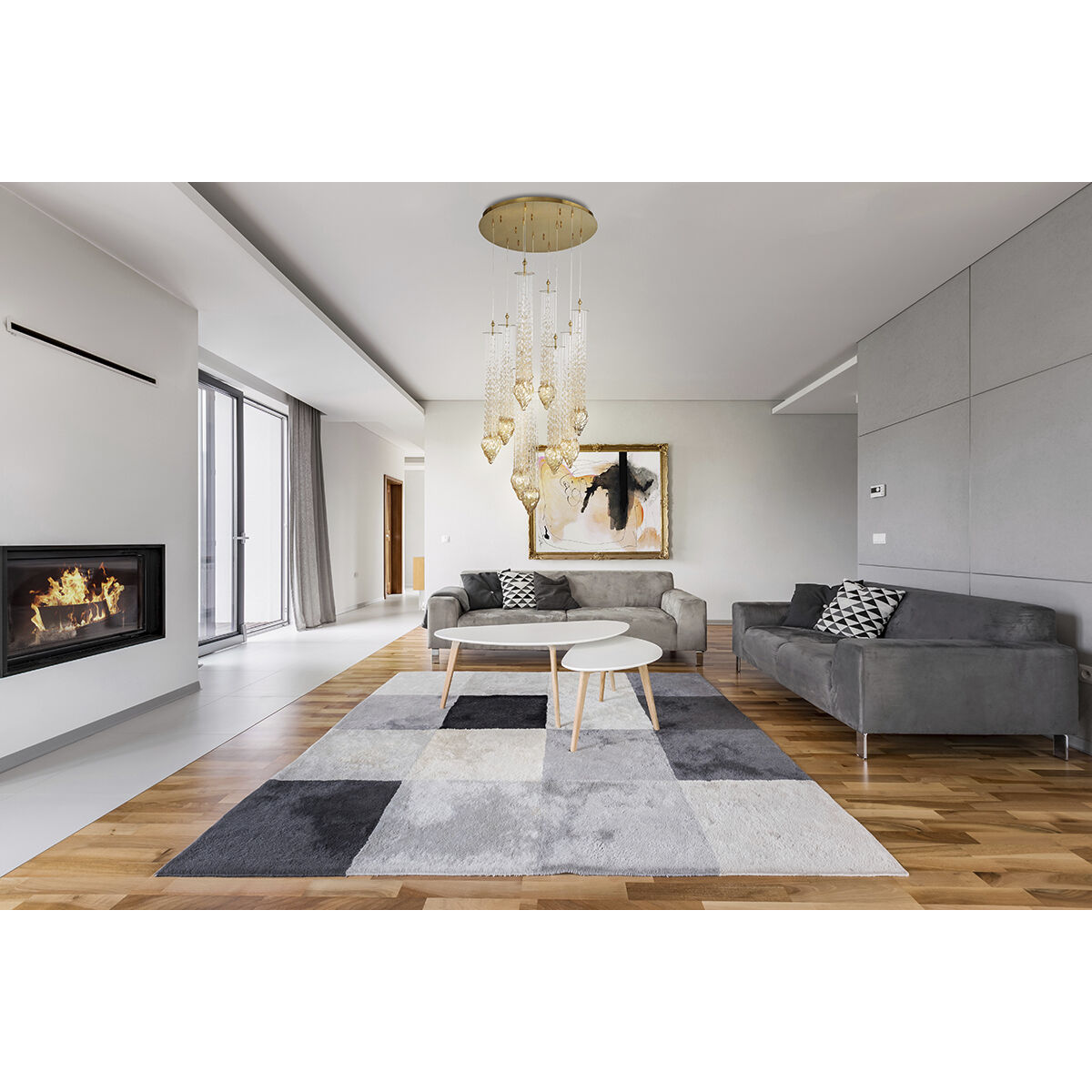 Cascata 7 Light 6 inch Polished Gold Chandelier Ceiling Light