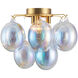 Globo LED 15.75 inch Brass Semi-Flush Mount Ceiling Light in Iridescent