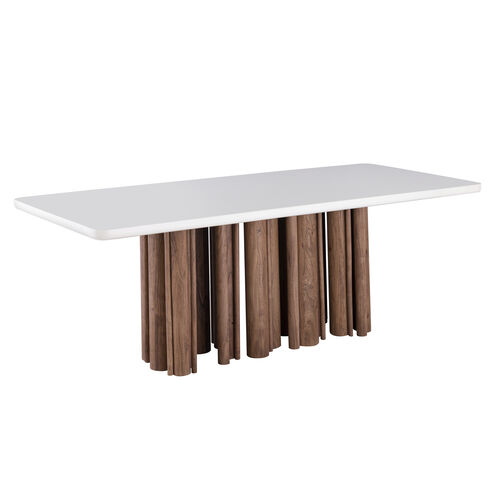 Pier 82 X 36 inch Medium Acacia with Gloss White Dining Table