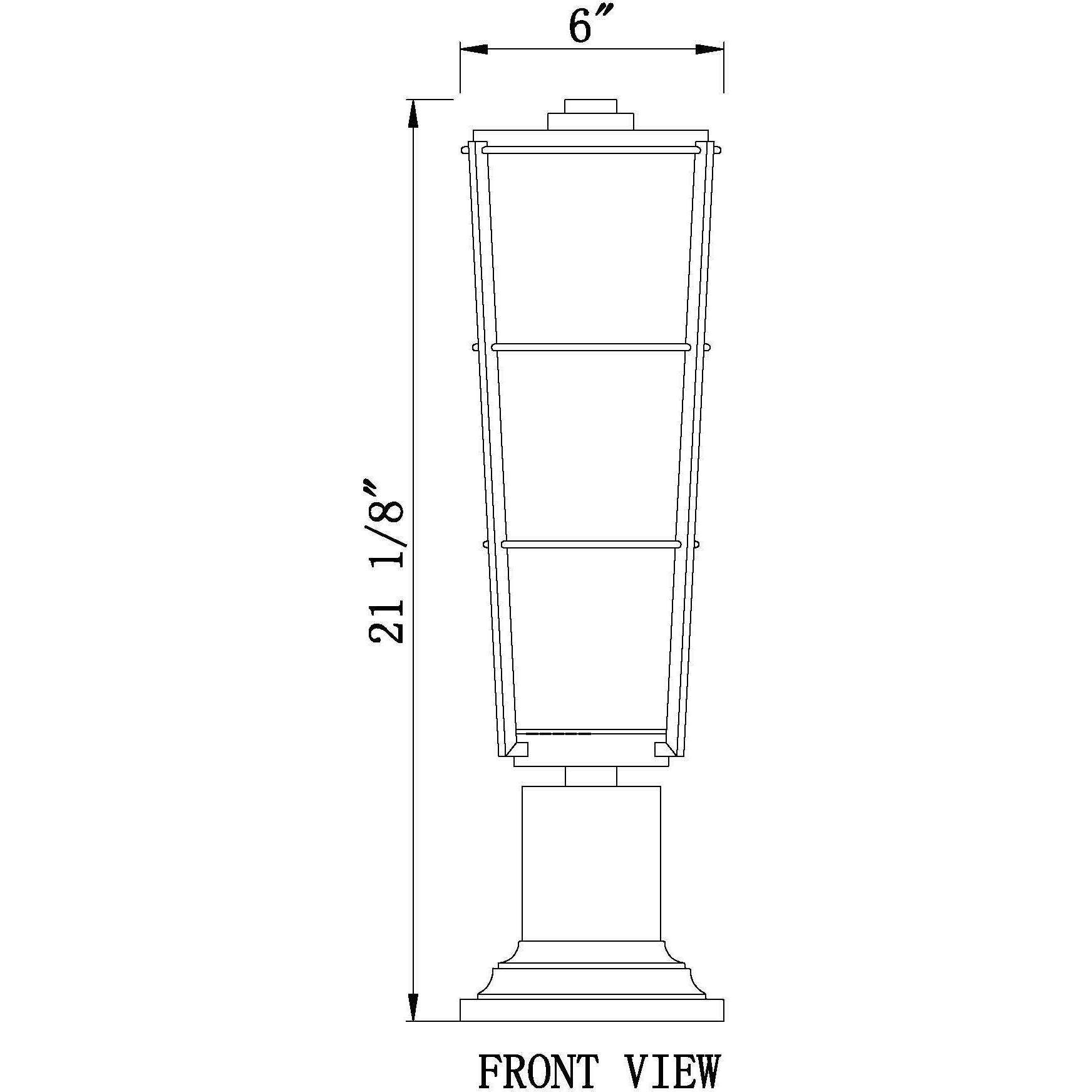 Helix 1 Light 21.25 inch Black Outdoor Pier Mounted Fixture