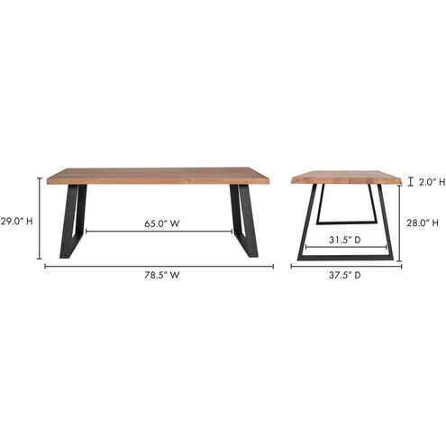 Mila 79 X 38 inch Natural Dining Table, Rectangular