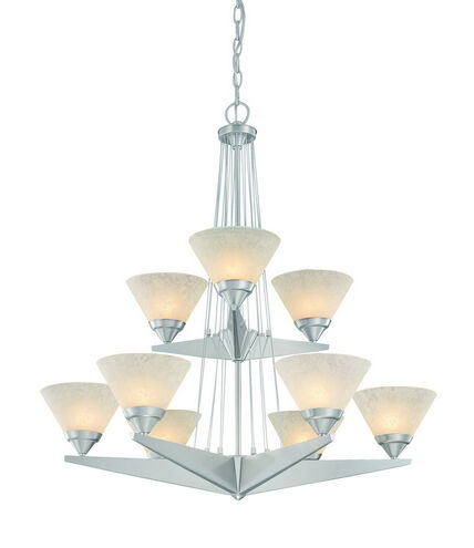 Avanti 9 Light 32 inch Satin Nickel Chandelier Ceiling Light