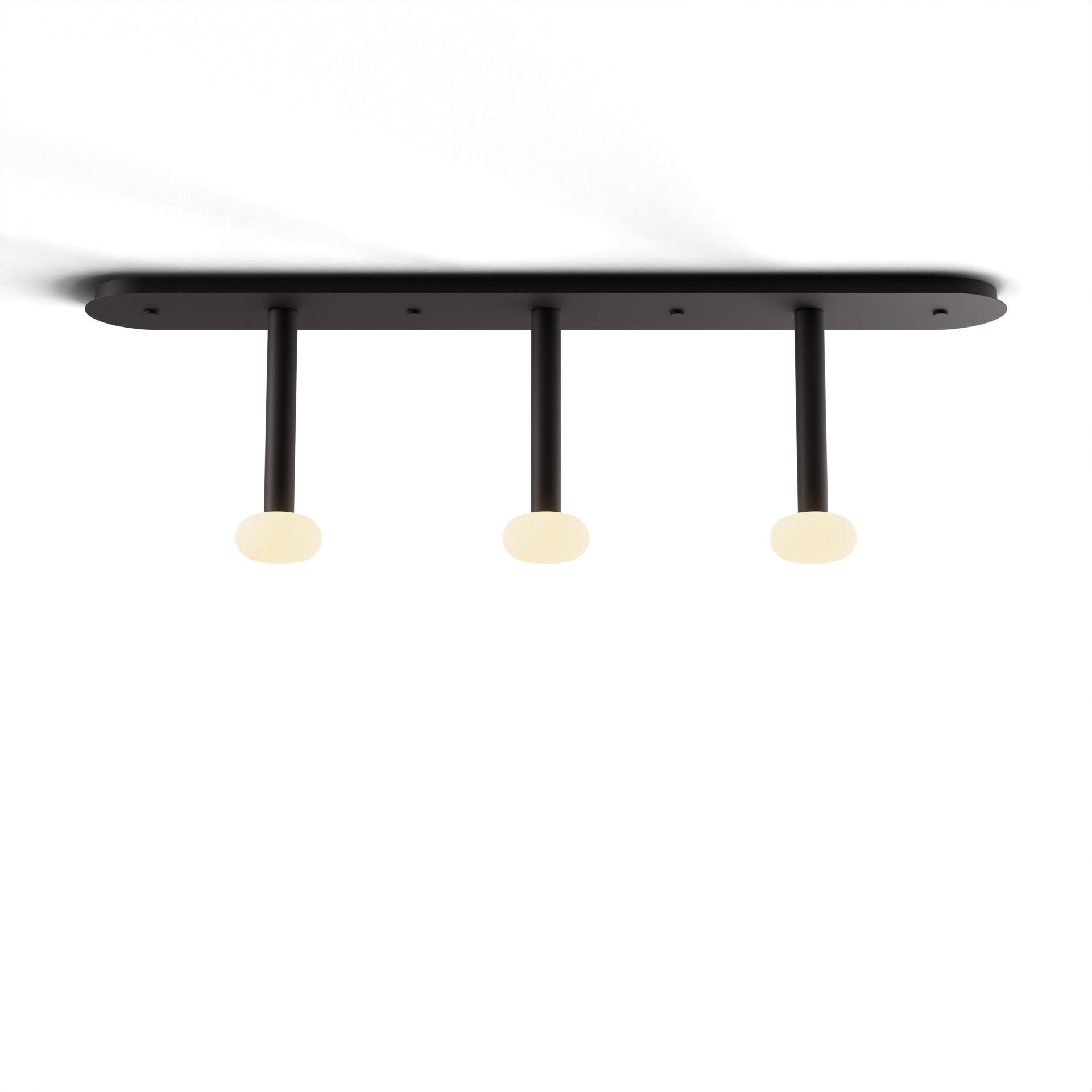 Combi LED 49 inch Matte Black Pendant Ceiling Light, Suspension / Flush Mount 2-in-1