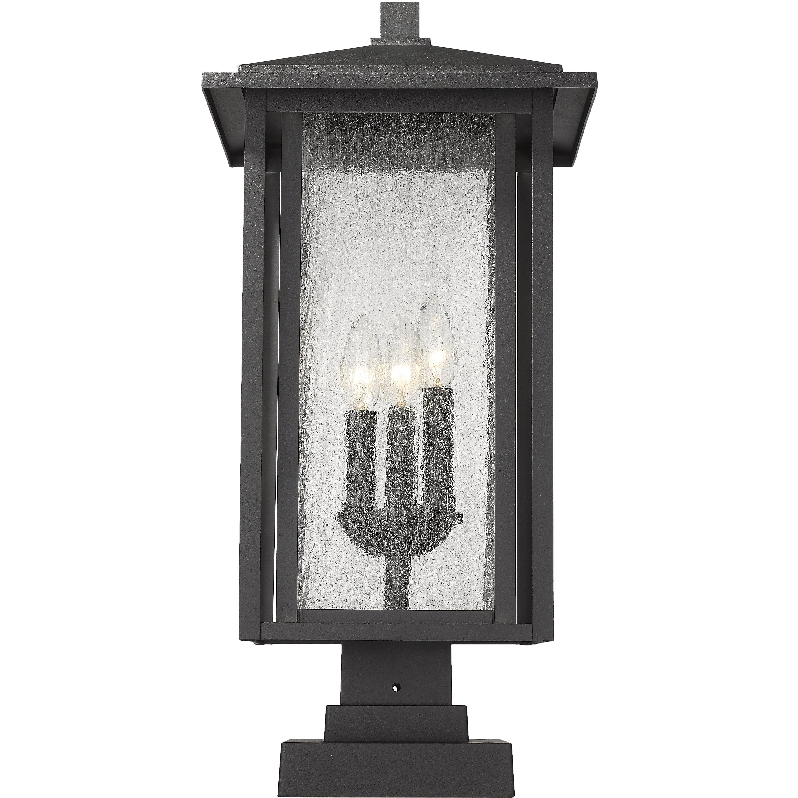 Aspen 3 Light 23.5 inch Black Outdoor Pier Mounted Fixture