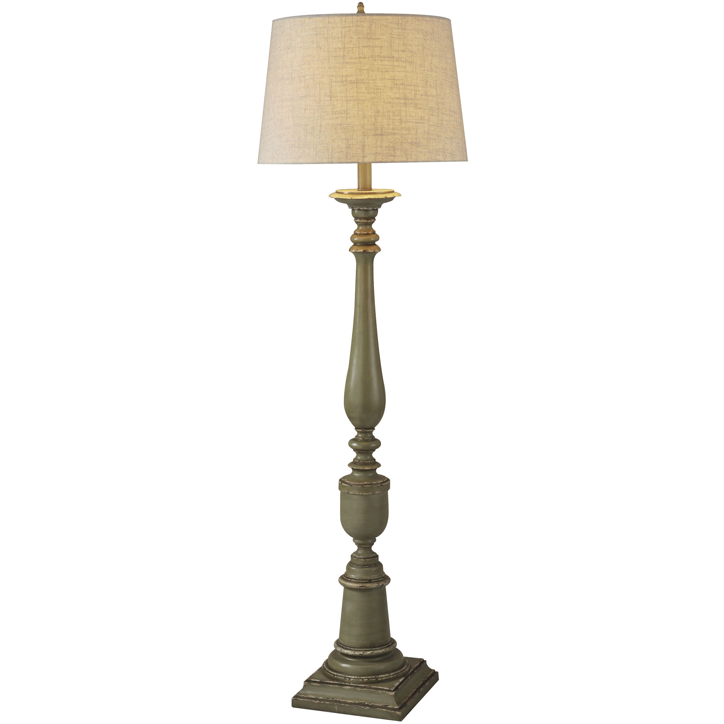 Bourgault 64 inch 150.00 watt Olive Green and Heathered Oatmeal Floor Lamp Portable Light