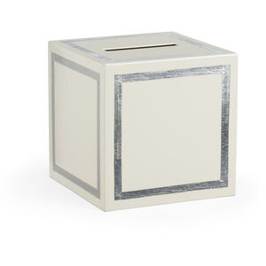 Claire Bell 6 inch Cream/Metallic Silver Decorative Tissue Box