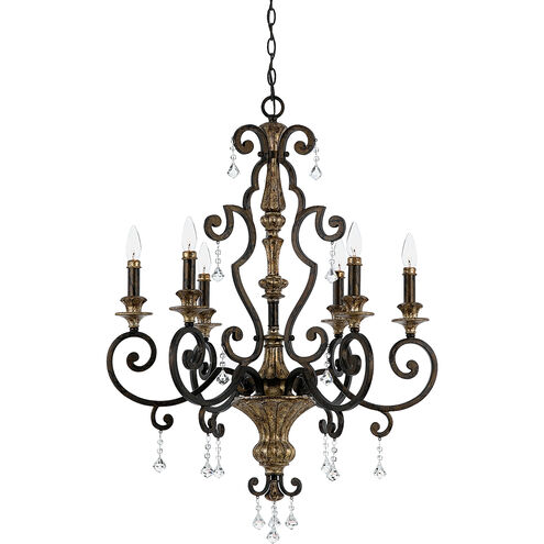 Marquette 6 Light 28 inch Heirloom Chandelier Ceiling Light