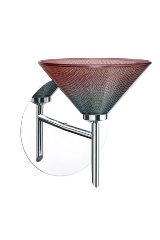 Kona LED 6 inch Chrome Mini Sconce Wall Light in Bi-color Glass