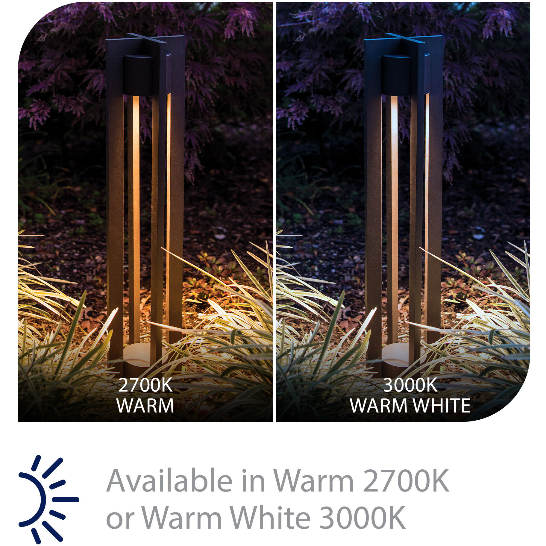 Chamber 120 12.5 watt Black Bollard Lighting in 2700K, WAC Landscape