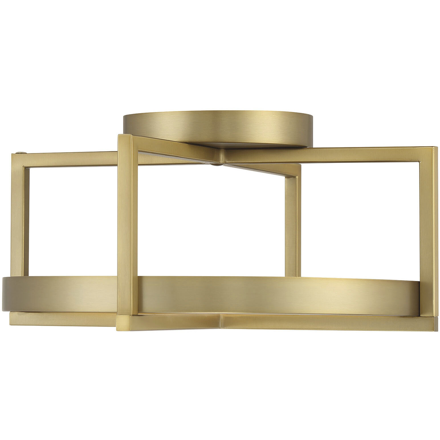 Boada LED 14 inch Soft Brass Semi Flush Ceiling Light