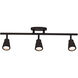 Solo 3 Light 120 Black Fixed Rail Ceiling Light, WAC Limited