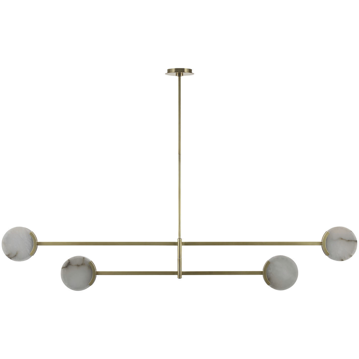 Kelly Wearstler Melange LED 72 inch Antique-Burnished Brass Multi-Positional Chandelier Ceiling Light