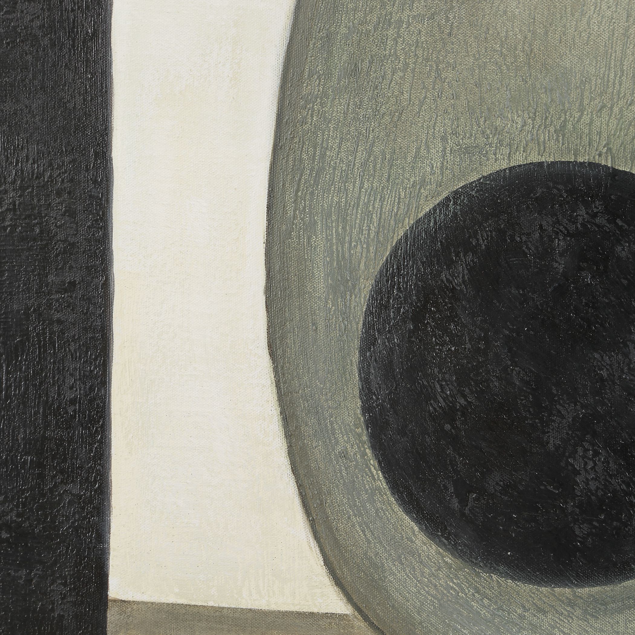 Fair Trade Soft Green and Beige and Pewter Geometric Abstract Art