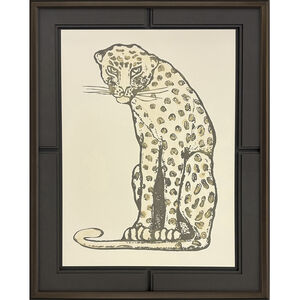 Golden Cheetah Black and Metallic Framed Art