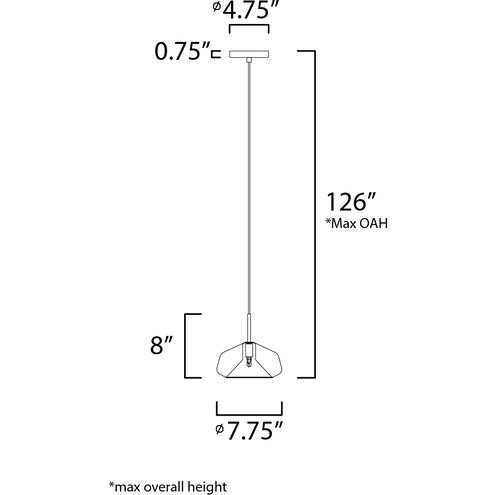 Deuce LED 7.75 inch Satin Brass Single Pendant Ceiling Light