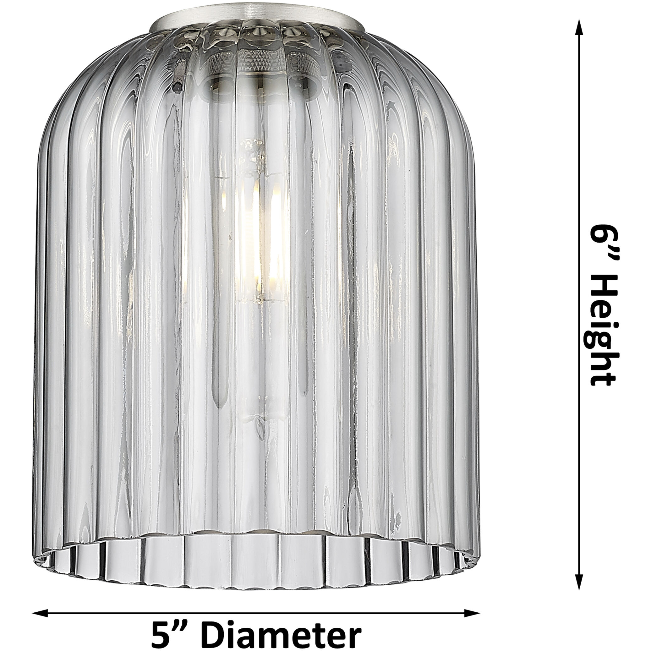 Bridal Veil 1 Light 5 inch Satin Nickel Mini Pendant Ceiling Light in Clear