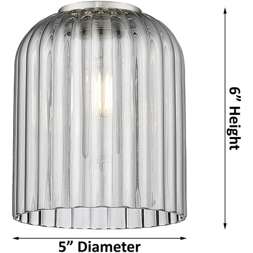 Bridal Veil 1 Light 5 inch Antique Brass Mini Pendant Ceiling Light in Clear